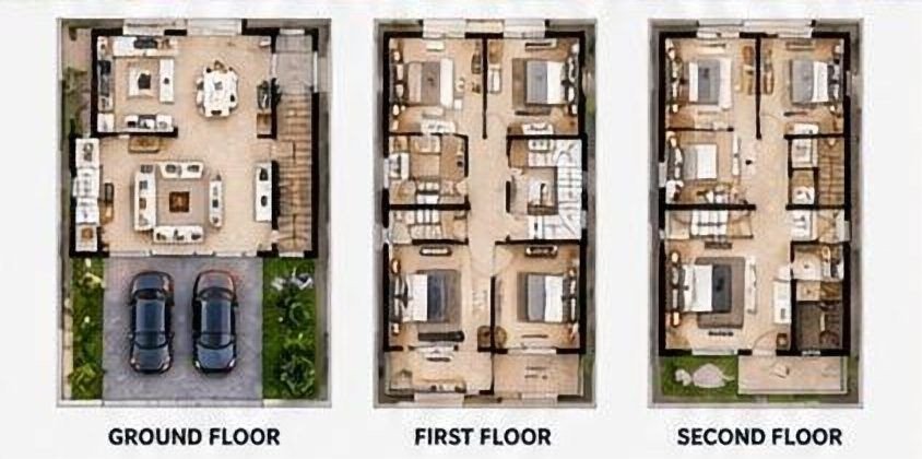 Apo Waru terrace floor plans
